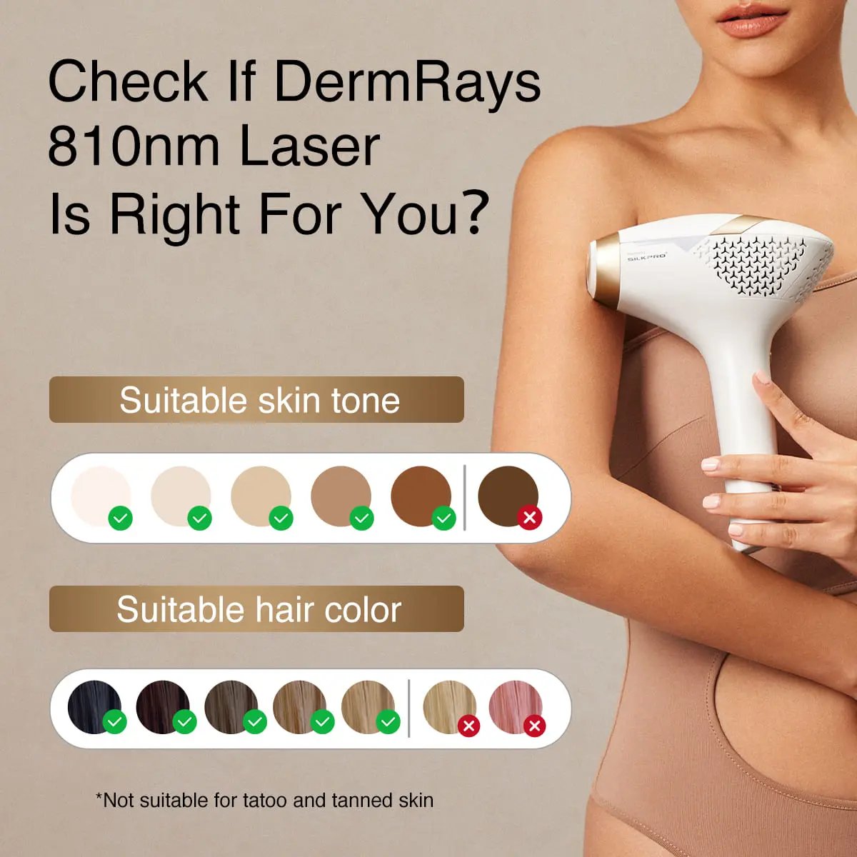 DermRays V4S Diode Laser Hair Removal, 810nm, Specifically For Sensitive Skin Dermrays DermRays